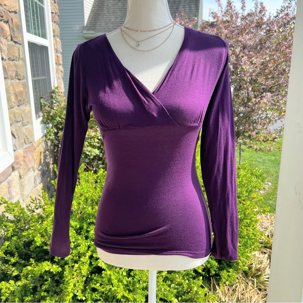 Cantata Purple Wrap Top Reversible Panels Size Small